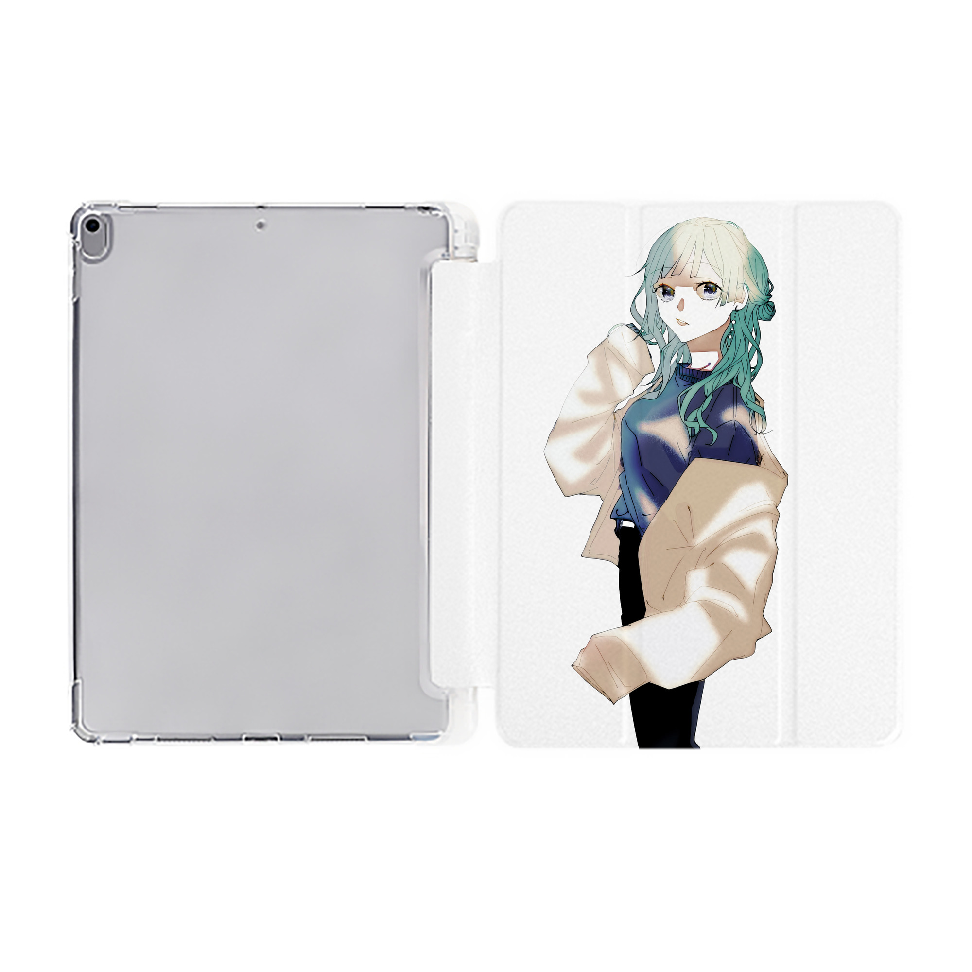 （画像用） 呪術廻戦 Jujutsu Kaisen IPad ケース ペン収納付き 三つ折りスタンド PUレザー×シリコン 対応機種9.5/10.5/10.9インチ